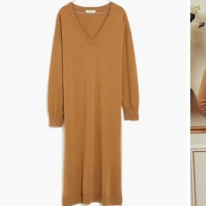 Madewell (Re)sourced Cashmere V-Neck Midi Dress